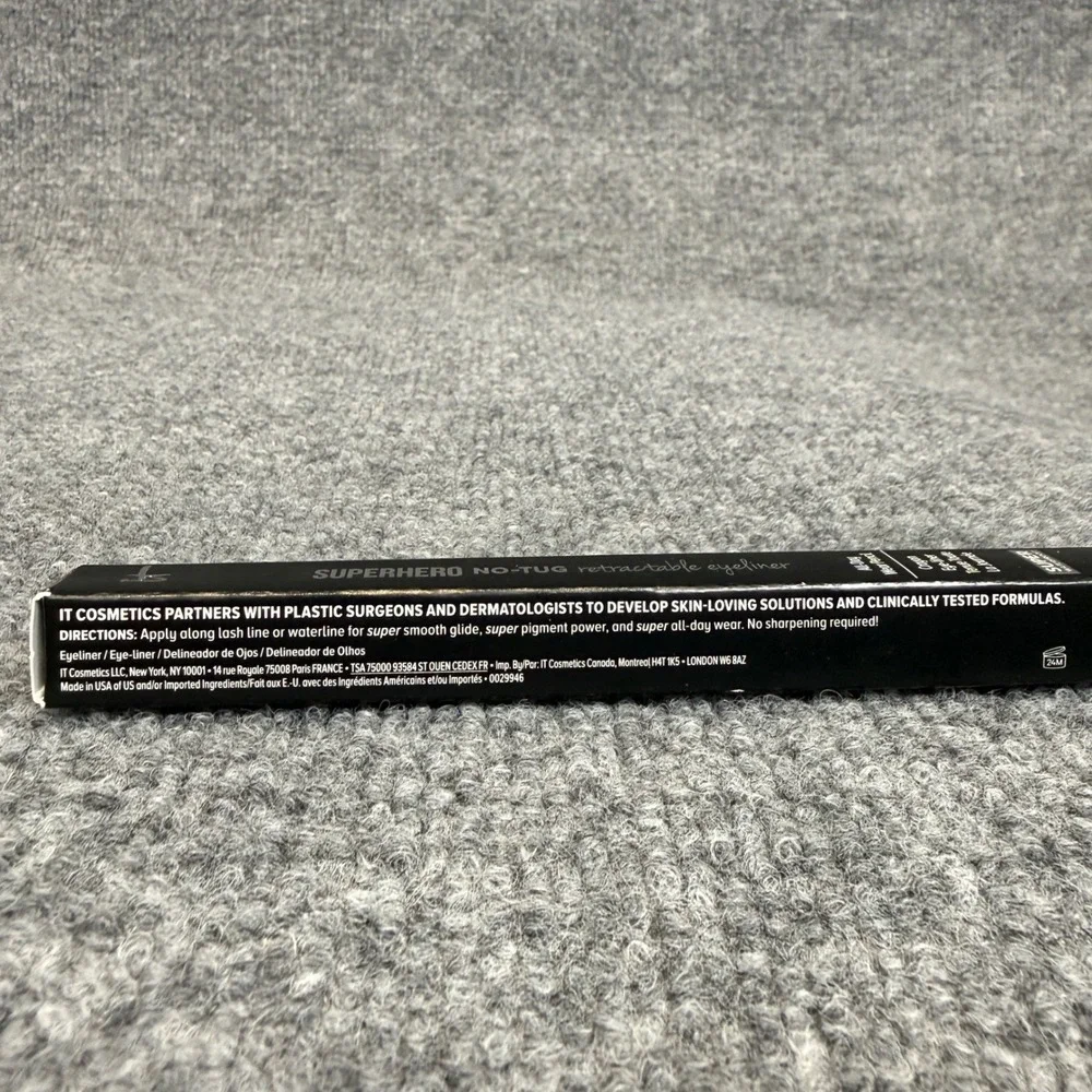 IT Cosmetics Superhero No-Tug Retractable Eyeliner Black Waterproof 0.008oz